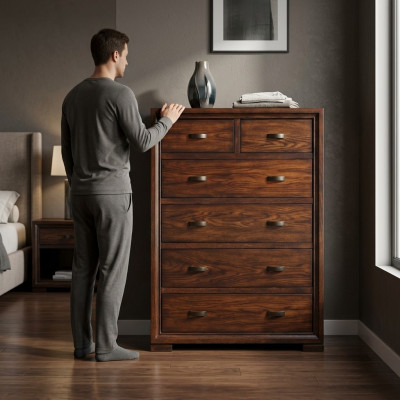 Comò Credenze Credenze Credenze 6 cassetti Armadietto alto Credenza