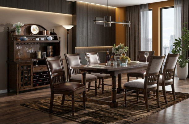 Tavolo da pranzo con sedie Set di 6 sedie Tavolo Sedia Set Soggiorno Design Set.