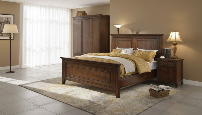 Letto di lusso Hotel Letti 180x200cm Camera da letto Design in legno Letto matrimoniale