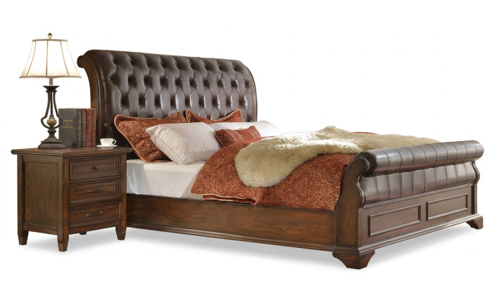 Camera da letto Letto Comodini Set di 3 pezzi Letti di lusso Legno Letto matrimoniale Nuovo