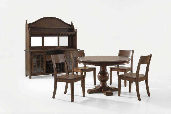 Design tavolo rotondo 4 sedie sala da pranzo sedie rotonde in legno 5 pezzi set.