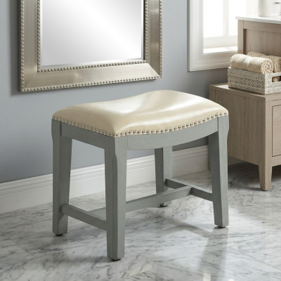 Sgabello Panca Poggiapiedi Divano in Pelle Nuovo Pouf Pouf Imbottito