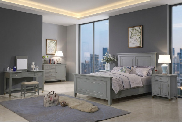 Letto Letti Camera da letto Matrimoniale Legno Nuovo Design Rustico lusso Albergo
