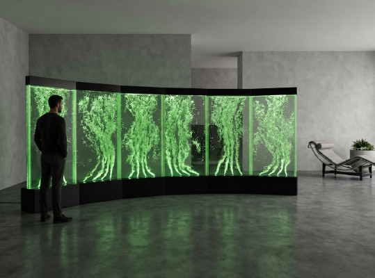 Pannello murale bolle d'acqua LED pareti designer parete d'acqua illuminata.