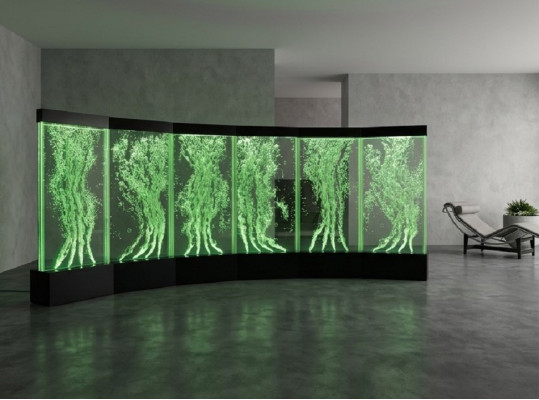 Pannello murale bolle d'acqua LED pareti designer parete d'acqua illuminata.