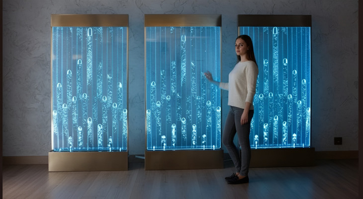 Pareti d'acqua Paravento moderno Parete d'acqua a LED Parete illuminata
