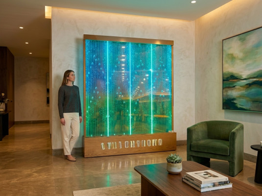 Separatore, mensola, armadio, parete d'acqua, colonna, pareti, LED 90x300, muri d'acqua, parete d'acqua.