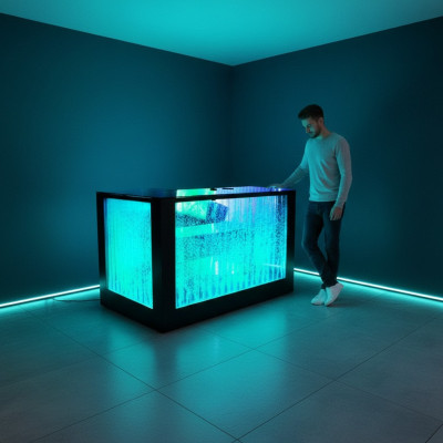Tavolo da bar acqua parete banco luminoso per bar banco da bar con illuminazione a LED mobile nuovo  Tavolo da bar a parete luminoso per bar con bancone illuminato a LED nuovo