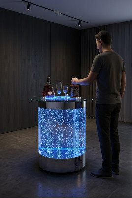 Tavolo Bar a LED Acqua Parete Bar Scaffale Mobili Tavolino illuminato