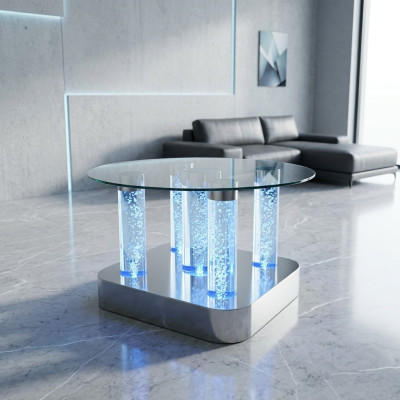 Tavolo colonna design colonna d'acqua tavolo da salotto tavoli LED ad acqua.