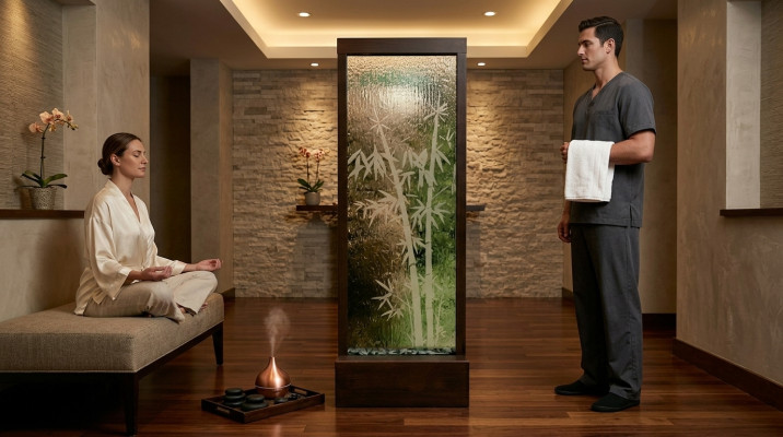 Pannello luminoso a parete a LED con parete d'acqua Bolle d'acqua Waterwall