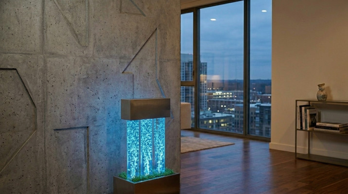 Colonna d'acqua parete d'acqua fontana LED illuminazione fontana colonna d'acqua colonne