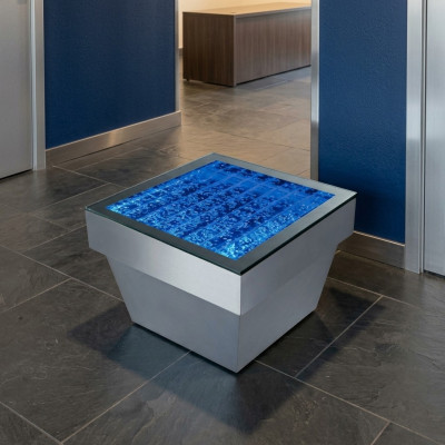 Design tavolo Tavolino d'appoggio Acqua Colonne Colonna Acqua Divano LED Decorazione Illuminata