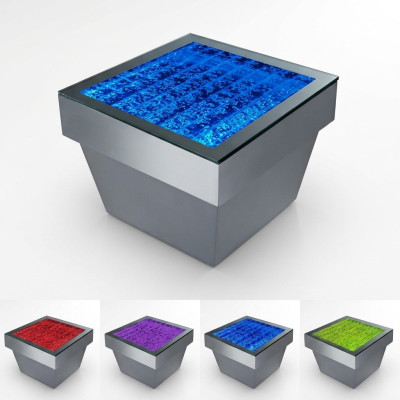 Design tavolo Tavolino d'appoggio Acqua Colonne Colonna Acqua Divano LED Decorazione Illuminata