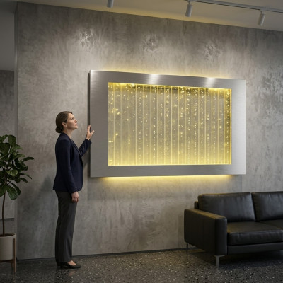 Led Parete d'acqua Design Colonne d'acqua Immagine Cascata Parete Acquario