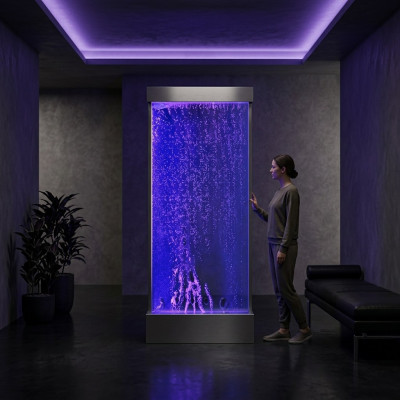 Colonna d'acqua parete d'acqua Cascata di acqua Led Design di lusso Arredamento Metallo