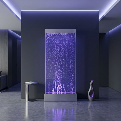 Colonna d'acqua parete d'acqua Cascata di acqua Led Design di lusso Arredamento Metallo