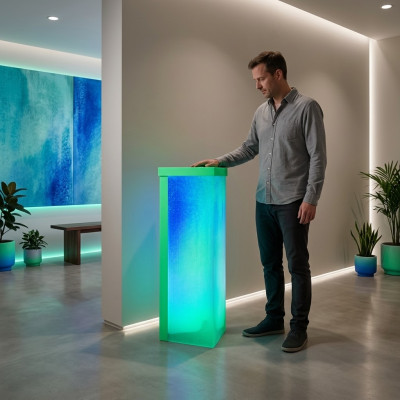 Acqua Pannello LED Bar Mensola Colonna Colonna d'acqua Bancone Design Illuminato
