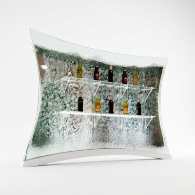 Design scaffali illuminati a LED parete acqua bar colonna scaffale colonne d'acqua