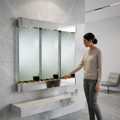Design fontana d'acqua a LED, colonne d'acqua, quadro cascata 56*117