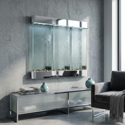 Parete dell'acqua a LED, scaffale a barra, colonna, colonne d'acqua, bancone, design di scaffali