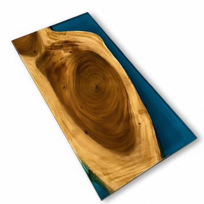 Tavolino River Table in resina epossidica massello 121x61 Tavolo fluviale autentico.