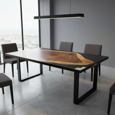 Tavolo da pranzo di lusso River Table Massiv Tische 141 * 71 Tavolo fluviale in legno massello real wood