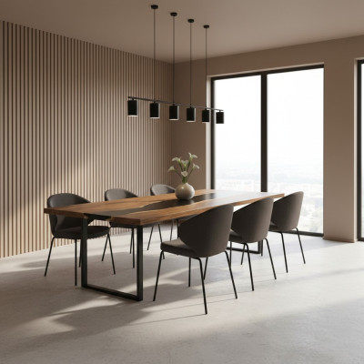 Tavolo da pranzo River Table Massiv Tische 201*81 Tavolo fluviale Legno massiccio Resina epossidica