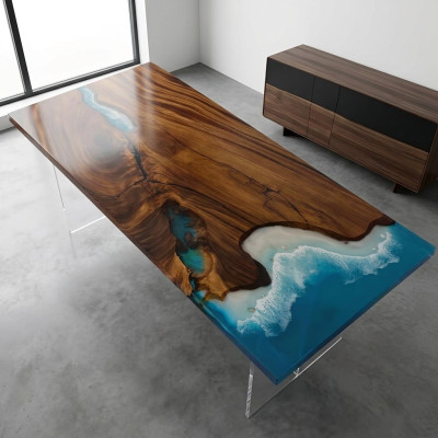 Tavolo da pranzo River Table in legno massiccio 181x81cm Tavoli massicci