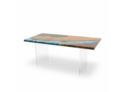 Tavolo d'oceano design in resina epossidica tavoli di lusso in legno per sala da pranzo