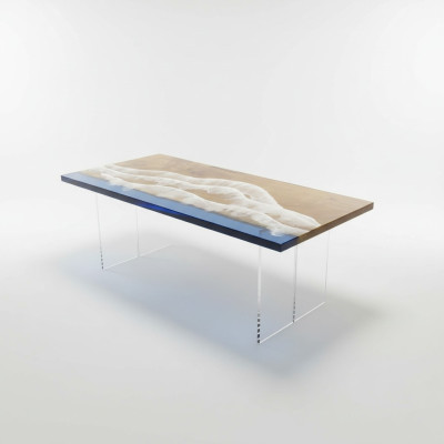 Tavoli Tavolo da pranzo Design Tavolo Moderno Mare Fiume Mobili 181x81 Epossidico