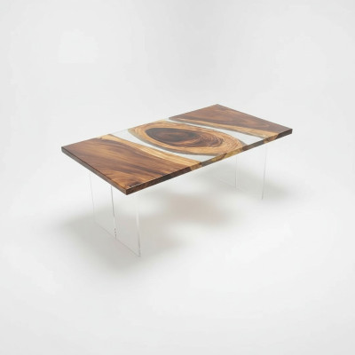 Legno Massiccio Mobili Tavolo da Pranzo Resina Epossidica Vera Resina Epossidica per Tavolo