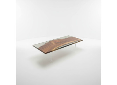 Tavolo da pranzo in resina epossidica di lusso River Table in vero legno massello Design Tavoli