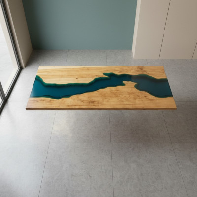 Tavolo da pranzo Design Tavolo Resina Tavoli Moderni Mare Fiume Mobili 181x80