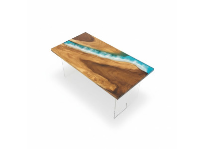 Tavoli Tavolo da pranzo Tavolo Design Moderno Mare Fiume Mobili 161x81 Epossidico