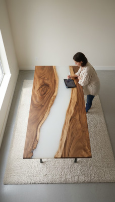 Resina epoxidica tavolo in legno vero decorazione mobili massicci tavolo in resina a cascata