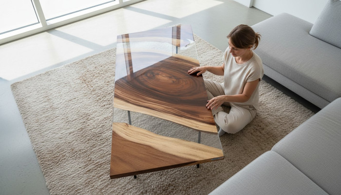 Tavolo in resina epossidica River Table 200x90 nuovo Legno massiccio autentico Tavoli