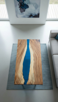 Tavolo da pranzo River Table in vero legno, tavolo da fiume decorativo in resina epossidica massiccia.
