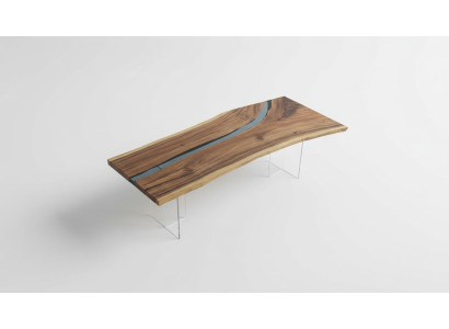 Tavolo in resina epossidica da tavolo in tavola massiccia 240x100 River Table.