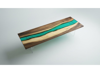Tavolo da pranzo in resina epossidica River Table in legno massiccio Tavoli 220x90