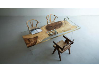 Tavolo da pranzo in resina epossidica River Table Massiv 200x90 Tavolo fluviale nuovo