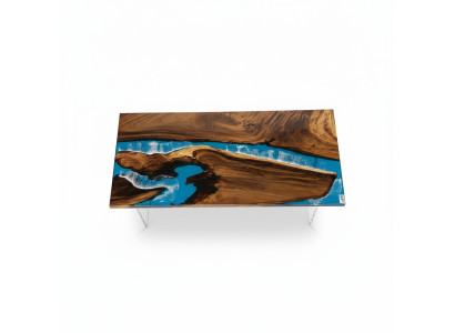 Tavolo da pranzo River Table in legno tavolo fluviale 180x90 Tavoli massicci.