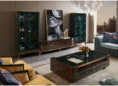 Design parete vivente sideboard 2x vetrina rtv mobile basso credenza 3 pezzi set