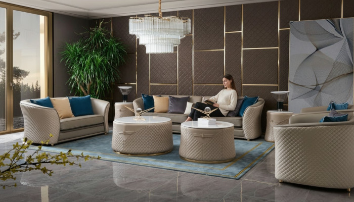 Sofà set 4 posti in pelle sofa angolare soggiorno set design