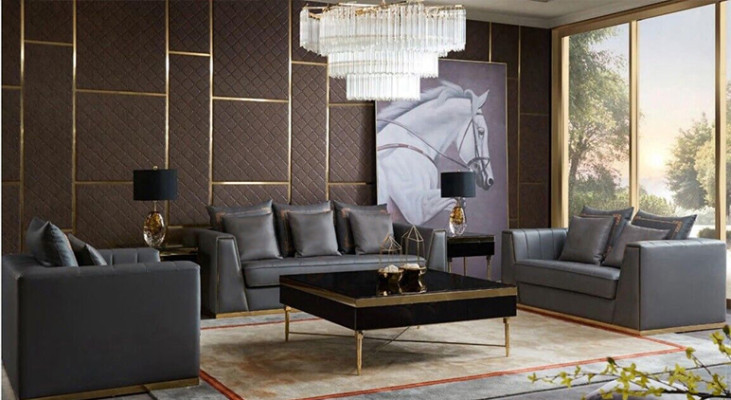 Divano componibile 3 pezzi Set Divani design Divani imbottiti in pelle Relax