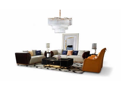 Set completo di divani 4 pezzi. Tavolino divano set divani in pelle.