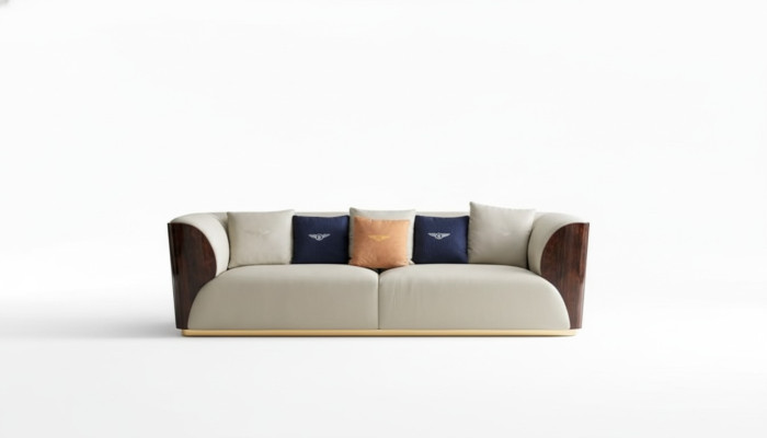 Divano in pelle, divano design, divano imbottito, divani a quattro posti, mobili per il soggiorno, legno.