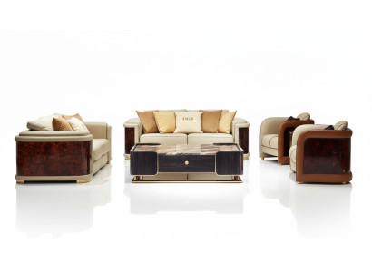Soggiorno di lusso 5 pezzi Set divano in pelle Divano imbottito Sofa