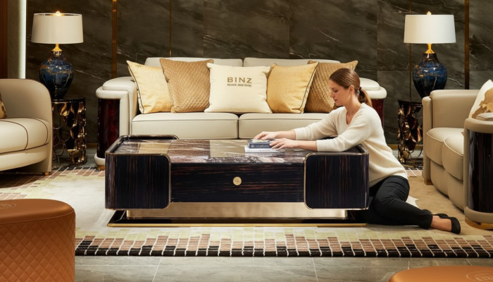 Tavolo da salotto di lusso in legno dal design originale stile mobili