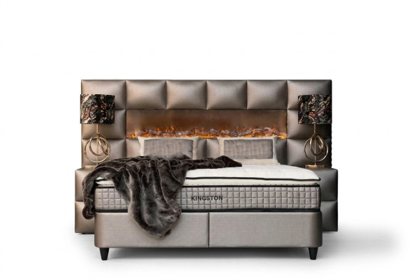 Letto 2x Comodino 3 pezzi. Set da camera da letto Design Moderno di Lusso Struttura del letto